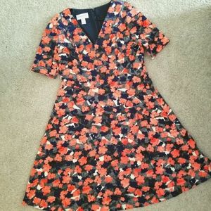 Donna Morgan Women's Pique Fit & Flare Dress with V-Neck Women's size 16